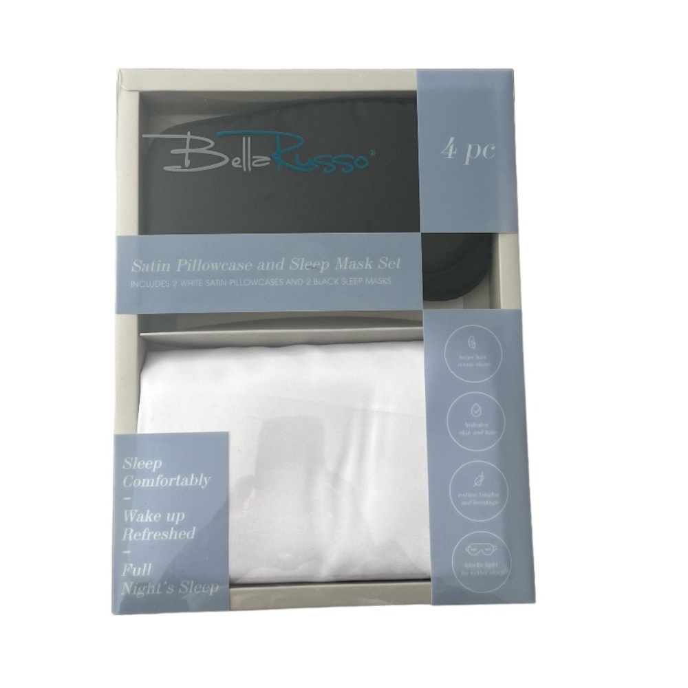 Bella Russo Satin Pillowcase & Sleep Mask 4 pc. Set